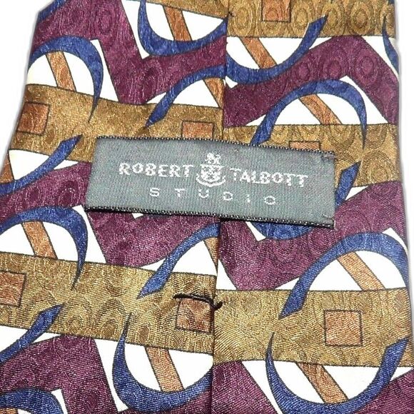 Robert Talbott 100% Silk Hand Sewn Multicolor Patterned Tie USA Geometric Patter - Picture 3 of 6